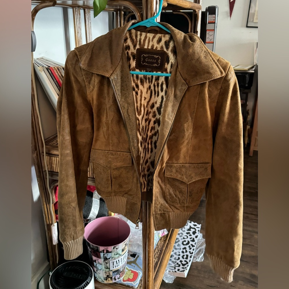 Vintage Leather Bomber Jacket
